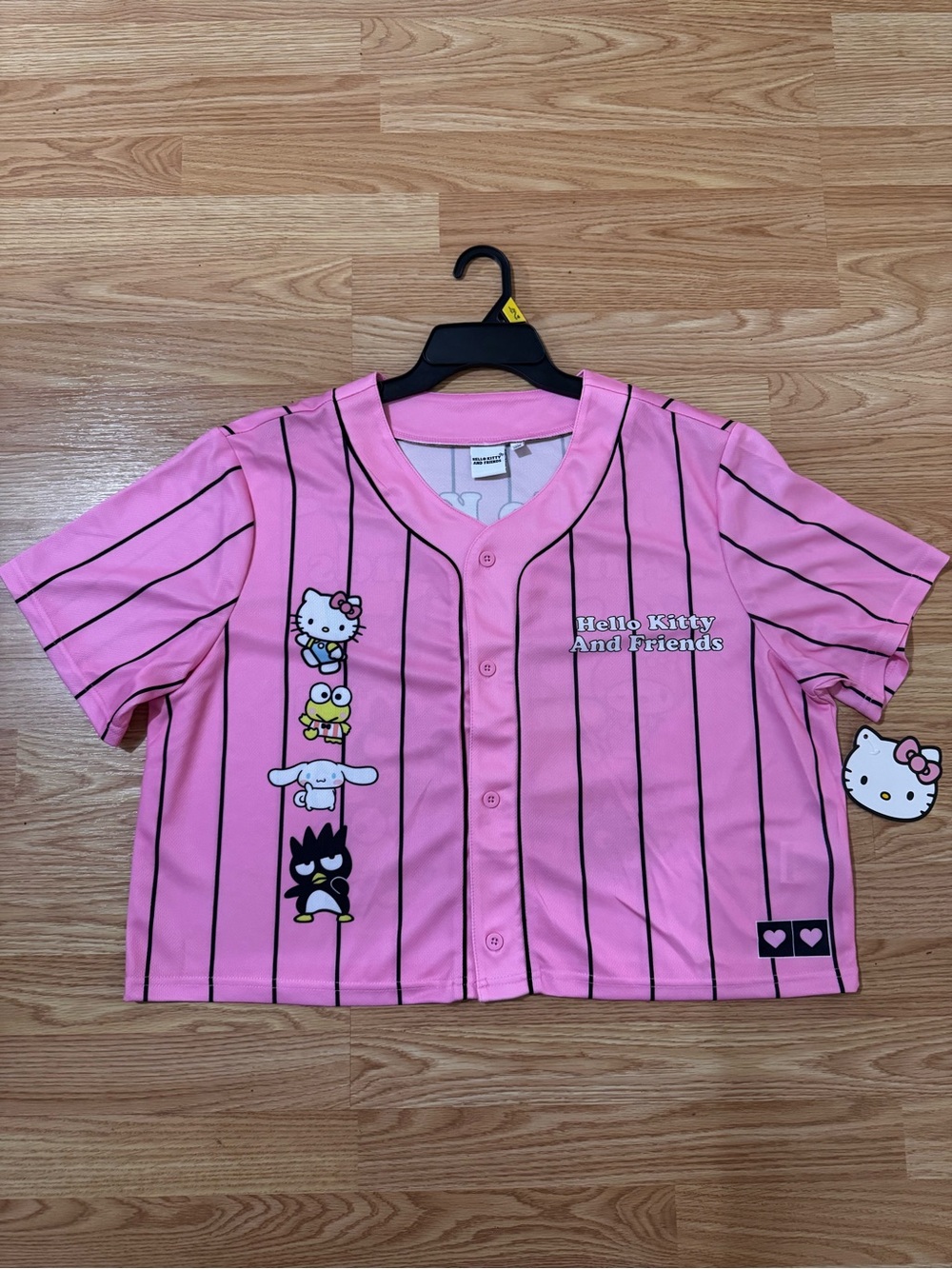 Hello Kitty Pink Button-Front Baseball Style Top